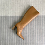 YSL Jill Boots 75mm Brown Smooth Cafskin 429096