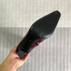 YSL Jill Boots 75mm Dark Red Smooth Calfskin 429098