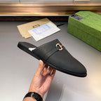 GG Men's Mule Black Cowhide 547673