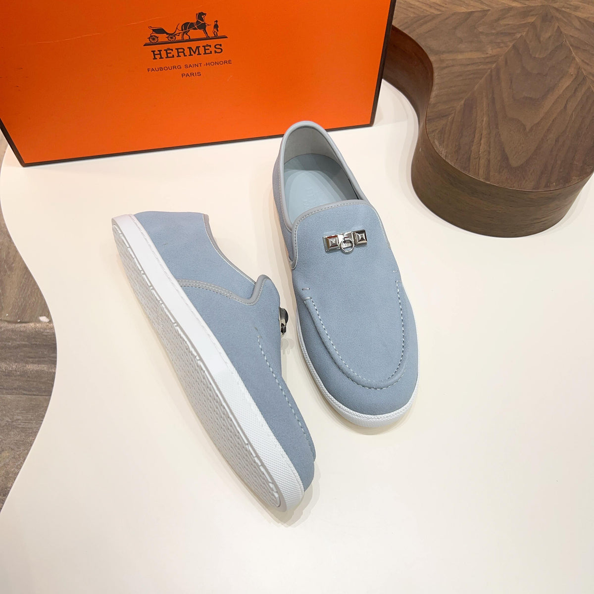 HM Men's Jour Loafer Pastel Blue Suede 687432