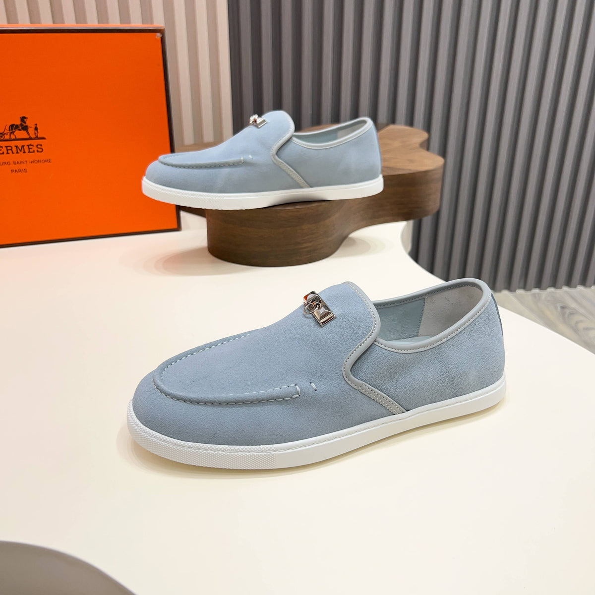 HM Men's Jour Loafer Pastel Blue Suede 687432