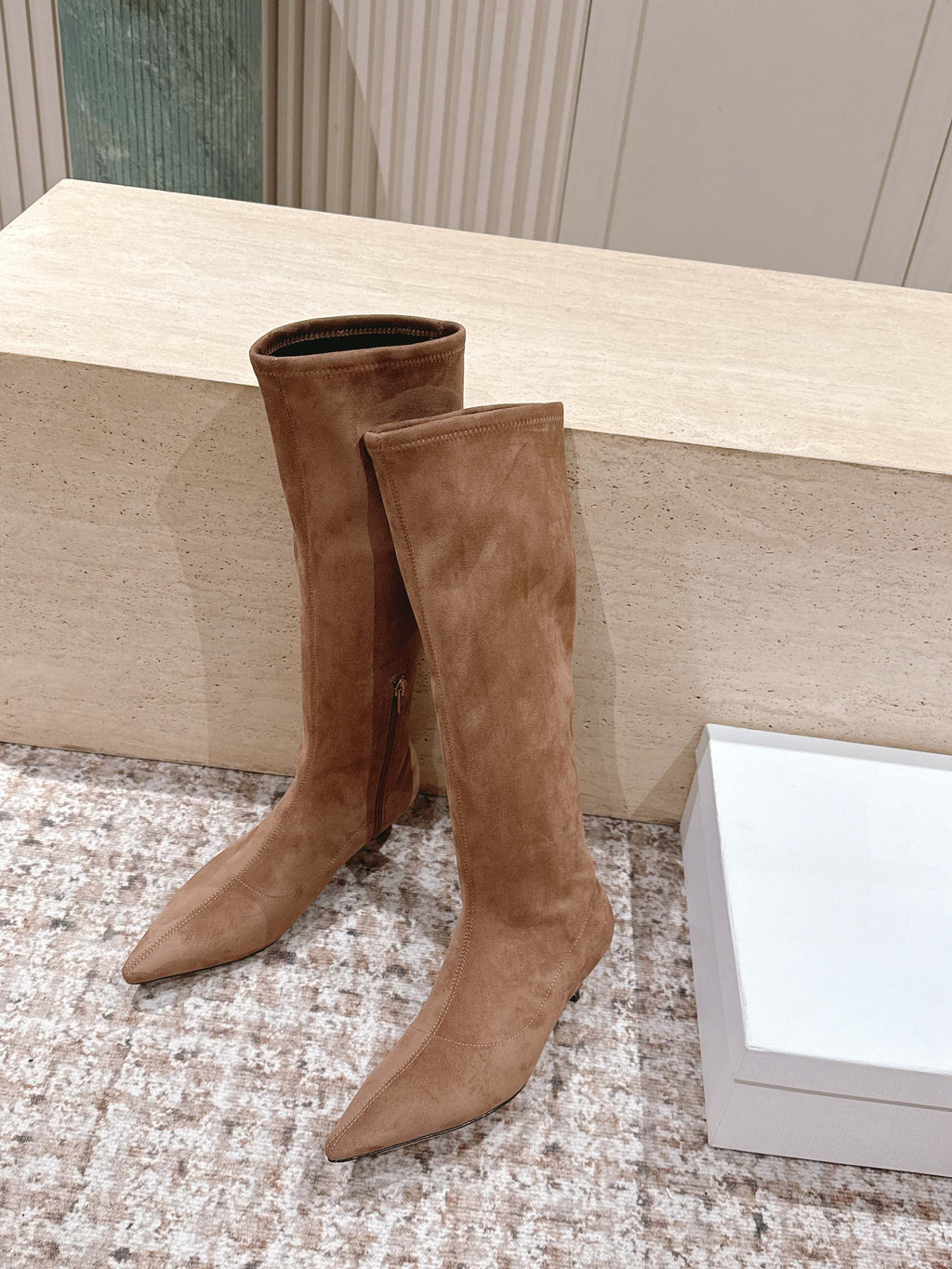 The Row 2025 Long Boot Brown Suede 556126