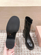 MiuMiu's 26SS Runway Slouch Boots Dark Brown Leather 533043