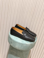 The Row 2025 Square Toe Loafer Black Sheepskin 556138