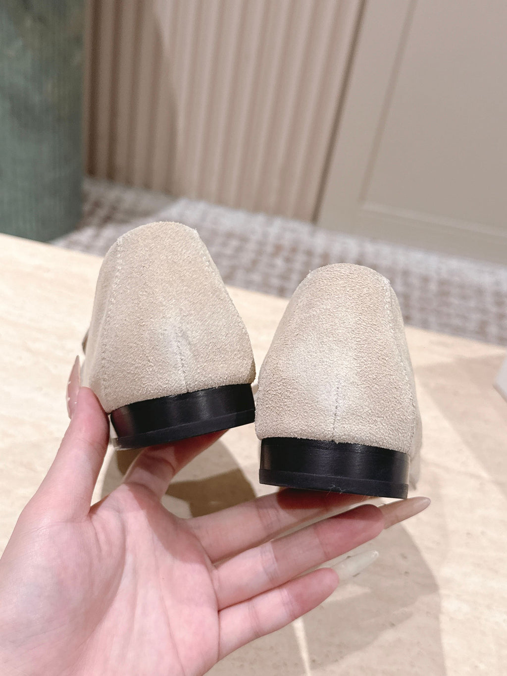 The Row 2025 Loafer Light Beige mix Black Suede 556141