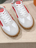 HM Jet Sneaker White Light Grey Red Suede Calfskin 583756