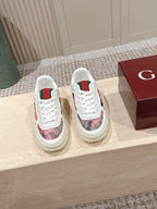 GG Re-Web Sneakers White Black Light Pink Calfskin 584475