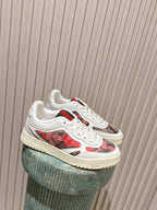 GG Re-Web Sneakers White Black Light Pink Calfskin 584475
