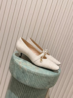 CD M  Pump 4cm White Crocodile-Printed Calfskin 694198