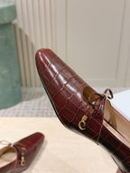 CD M  Pump 4cm Brown Crocodile-Printed Calfskin 694199