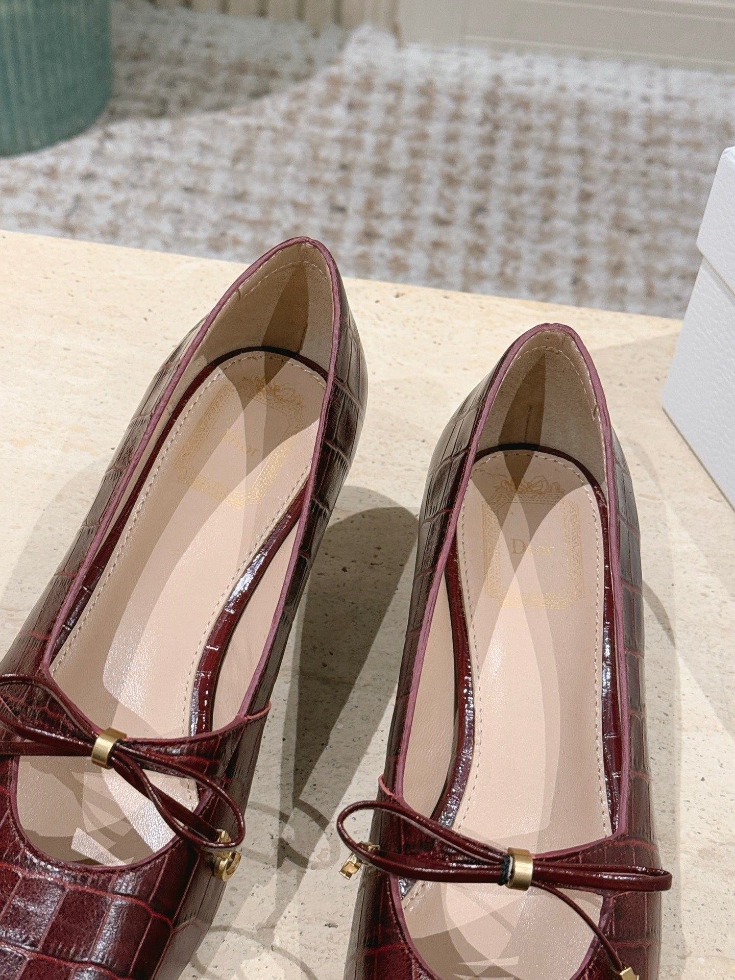 CD M  Pump 4cm Brown Crocodile-Printed Calfskin 694199