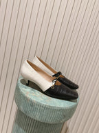 CD M  Pump 4cm Black White Crocodile-Printed Calfskin 694202
