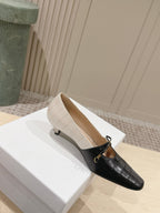 CD M  Pump 4cm Black White Crocodile-Printed Calfskin 694202