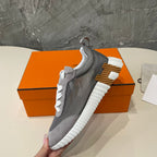 HM Bouncing 35 Sneakers Grey Mesh Transparent Canvas & Suede Goatskin H Black Light Brown