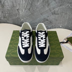 GG Low Sneaker Black White Canvas Suede Calfskin