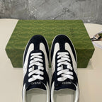 GG Low Sneaker Black White Canvas Suede Calfskin