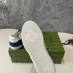 GG Low Sneaker Navy Blue Canvas Suede Calfskin