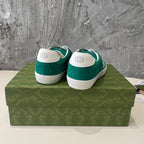 GG Low Sneaker Pine Green Canvas Suede Calfskin