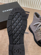 Chanel Electric Show Ankle Boot jBrown and Black Leather 507523