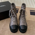 Chanel Electric Show Ankle Boot jBrown and Black Leather 507523