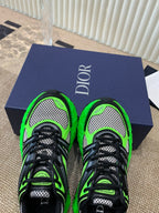 CD Sneaker B35 In Green Mix White Black Calfskin And Fabric  113119