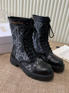 CD D-Unit Ankle Boot In Black Tweed Fabric And Cowhide 113474