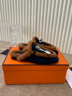 HM Oz Mule In Black Suede Lined With Wool Fleece 113195