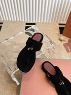 LP 25C Thong Slide Sandal Black Suede 208112