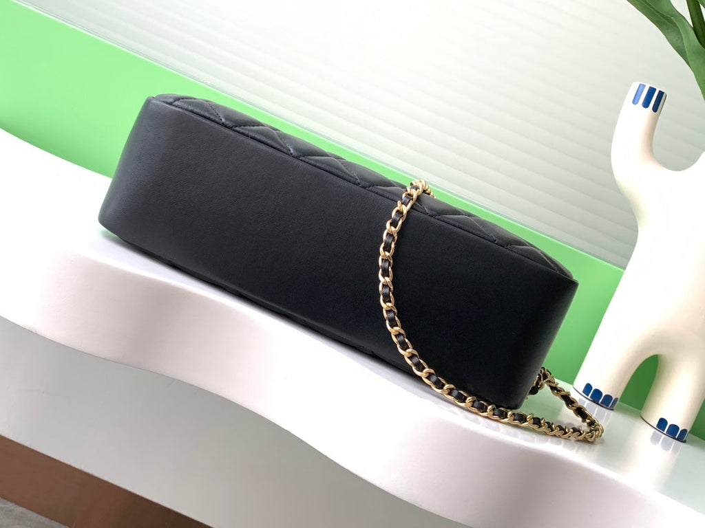 Chanel 2025 Camera 24cm Bag Black Quilted Leather 320975