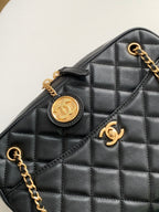 Chanel 2025 Camera 24cm Bag Black Quilted Leather 320975