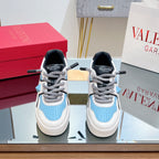 VT 2025 Garavani Sneakers White Black Blue Cowhide 546975