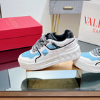 VT 2025 Garavani Sneakers White Black Blue Cowhide 546975