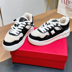 VT 2025 Garavani Sneakers Black Suede Wool Leather 546984