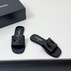 CC Slippers In Black Calfskin 149750