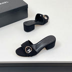 CC Mule Sandals In Black Canvas Fabric 149439