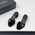 CC Mule Sandals In Black Canvas Fabric 149439