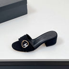 CC Mule Sandals In Black Canvas Fabric 149439