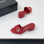 CC Mule Sandals In Red Canvas Fabric 149440