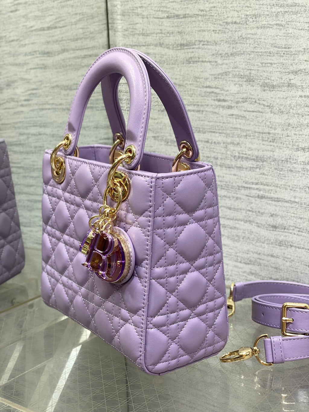 Lady Bag 20cm Violet Lambksin