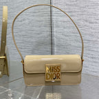 FLAP BAG 18 IN WHEAT TAN PATENT CALFSKIN