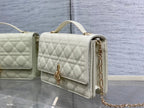 MINI BAG 24 IN WHITE CREAM PATENT CANNAGE CALFSKIN