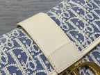CD Montaigne classic monogram 25 blue white canvas jacquard