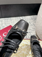 MARY JANE FLAT IN BLACK CALFSKIN