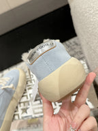 Golden Goose 2025 Space-Star Sabot Sneaker Blue Beige Suede Wool 141172