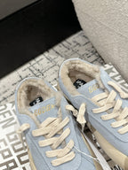 Golden Goose 2025 Space-Star Sabot Sneaker Blue Beige Suede Wool 141172