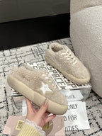 Golden Goose 2025 Space-Star Sabot Sneaker Beige White Wool 141175