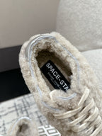 Golden Goose 2025 Space-Star Sabot Sneaker Beige White Wool 141175