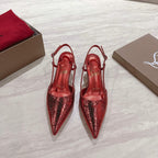 CL 25 Slingback Red   Fabric 335140