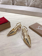 CL 25 Slingback Gold   Fabric 335141