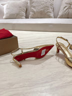 CL 25 Slingback Gold   Fabric 335141